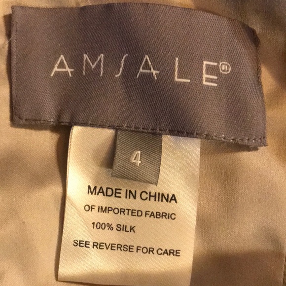 Amsale Dove Grey/Silver Formal Bridesmaid Dress - Picture 4 of 8